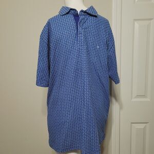 Tailorbyrd Large Polo men button geometric short sleeve preppy golf sport